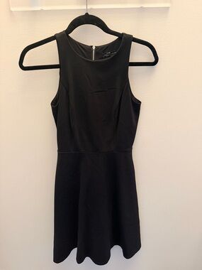 White House Black Market Black Sleeveless Flared Mini Dress